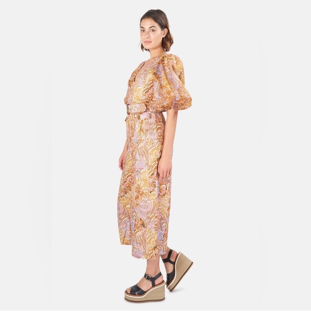 Zimmermann Concert Paisley Linen Belted Jumpsuit NWOT - Picture 4 of 12